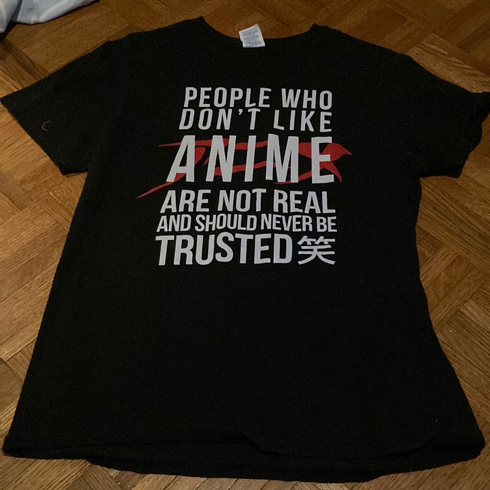 Funny Phrase Black Anime Shirt
